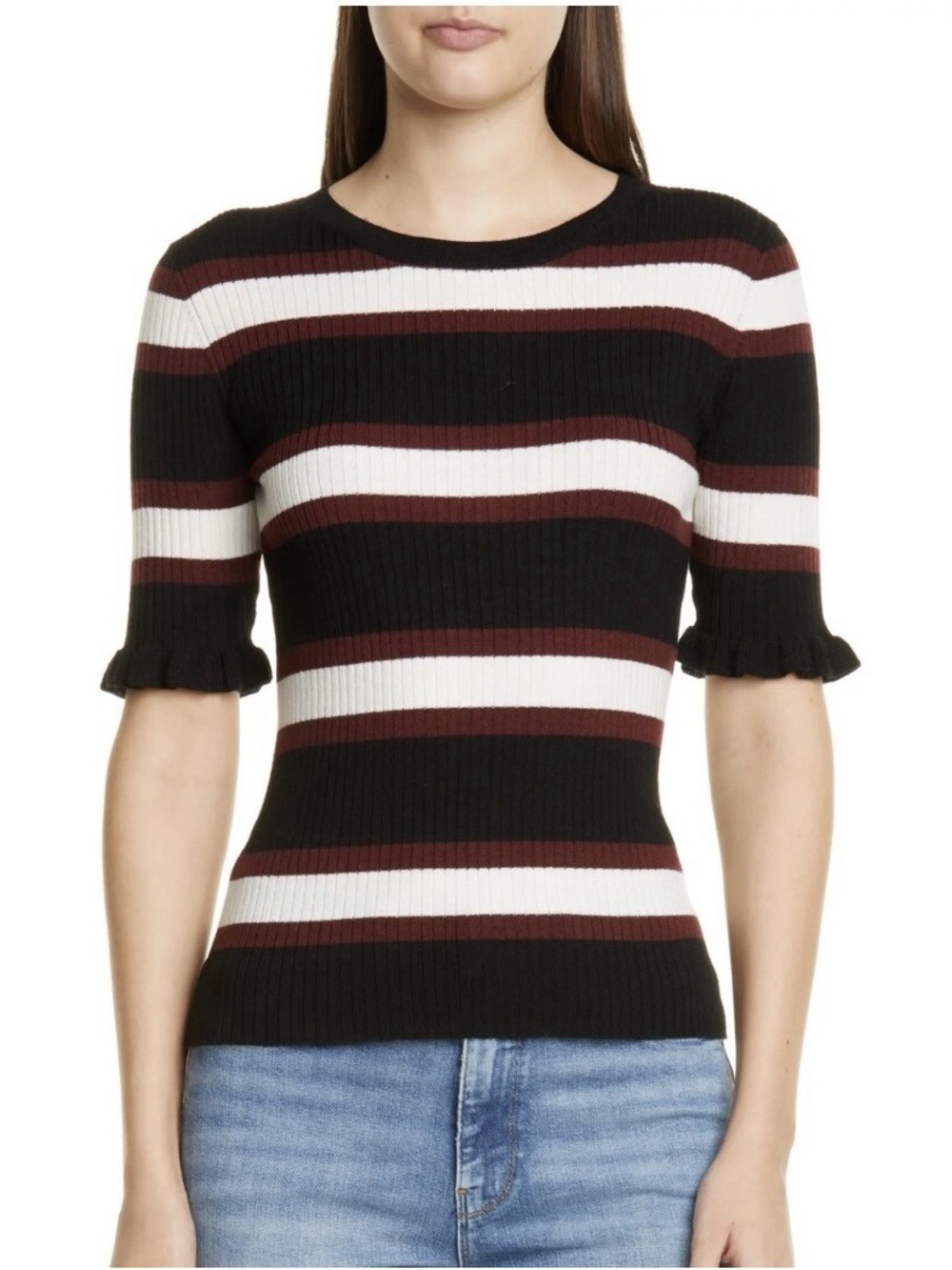 Frame Striped Ribbed Top Like New!